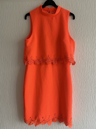 Neon orange crochet dress - dress, 12