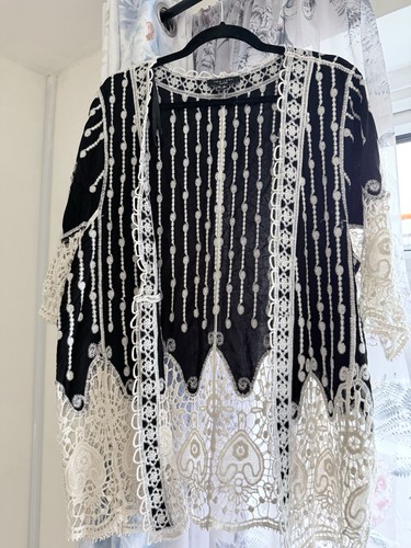 Boho crochet lace kimono - lace, cover